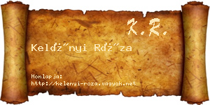 Kelényi Róza névjegykártya